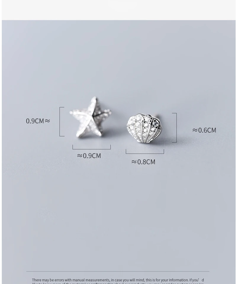925 Sterling Silver Earrings Fashion Korean Small Cubic Zirconia Starfish For Women Girls Kids Mini Minimalist Jewelry Gift 2019 (3)
