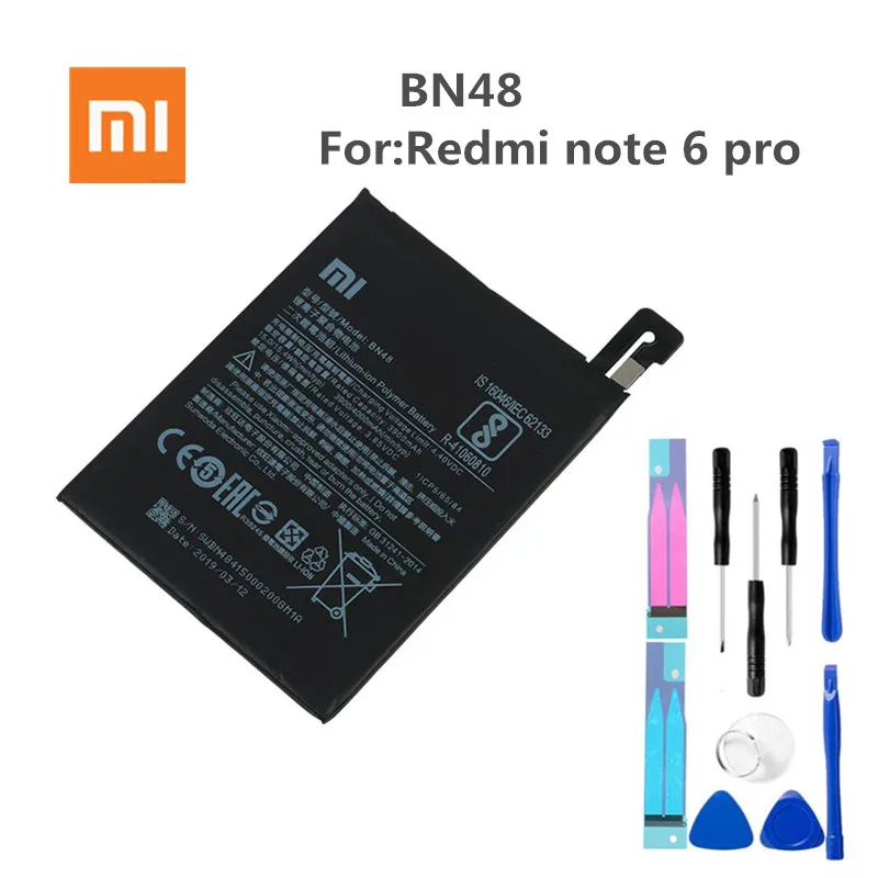 Оригинальный аккумулятор Xiao Mi для телефона BN48 4000 мАч Xiaomi Redmi Note 6 Pro