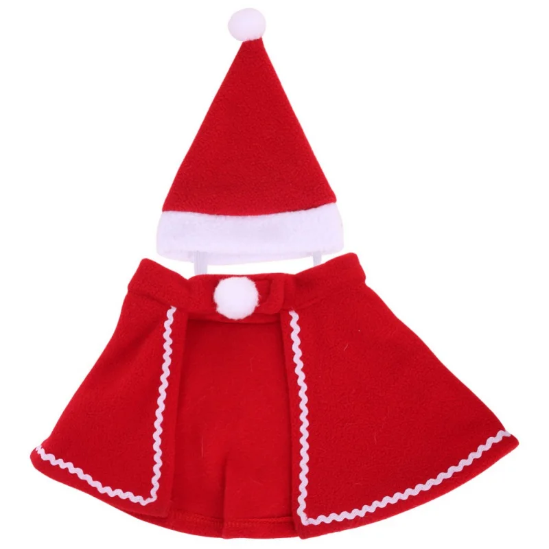 Рождественский костюм для домашних животных Красная рождественская шляпа плащи собака кошка Санта косплей одежда куртка Рождественская одежда для щенка Вечерние наряды мантия