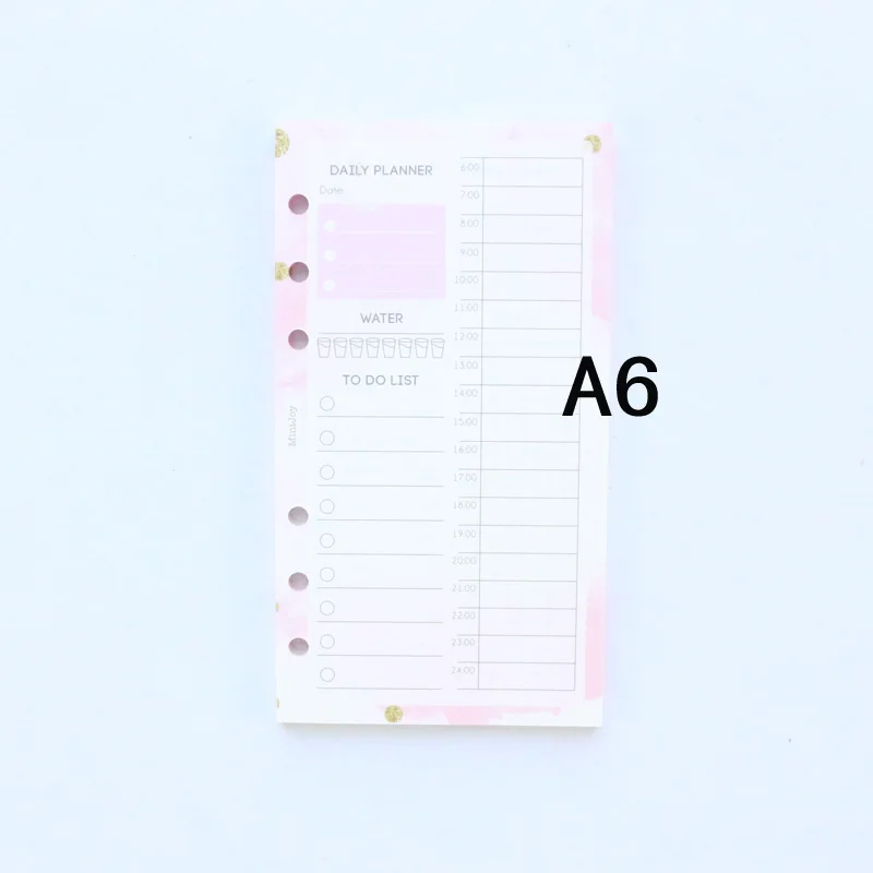 Domikee new cute kawaii school 6 holes refilling paper sheets for binder planner spiral notebooks:daily weekly monthly planner - Цвет: Сливовый