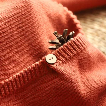 

Women Long Sleeve Knit Cardigan Sweater Button Down Outwear with Irregular Pockets TY53