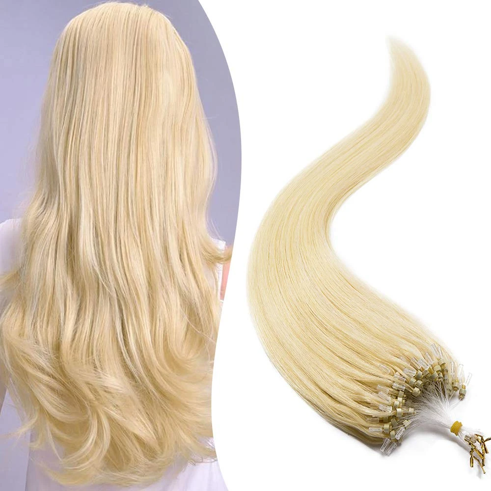 Micro Loop Hair Extensions Human Hair Cold Fusion Micro Bead Hair Extensions  50g 100 Strands 14 24inch|Micro Beads Hair Extensions| - AliExpress