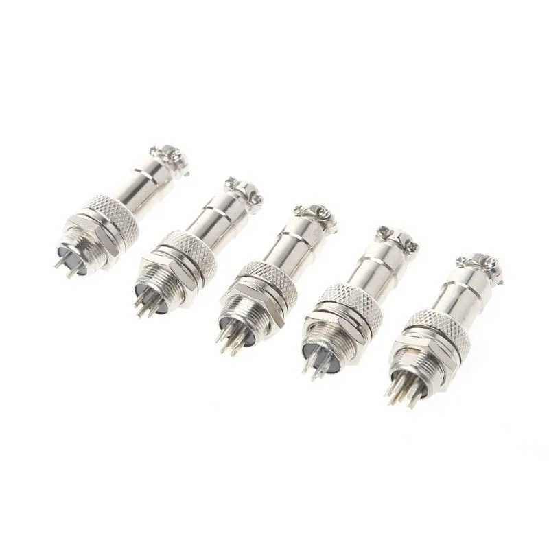 1set GX12 2/3/4/5/6 Pin Circular Aviation Socket Plug Male + Female 12mm L88-93 Wire Panel Connector with Plastic Cap Lid