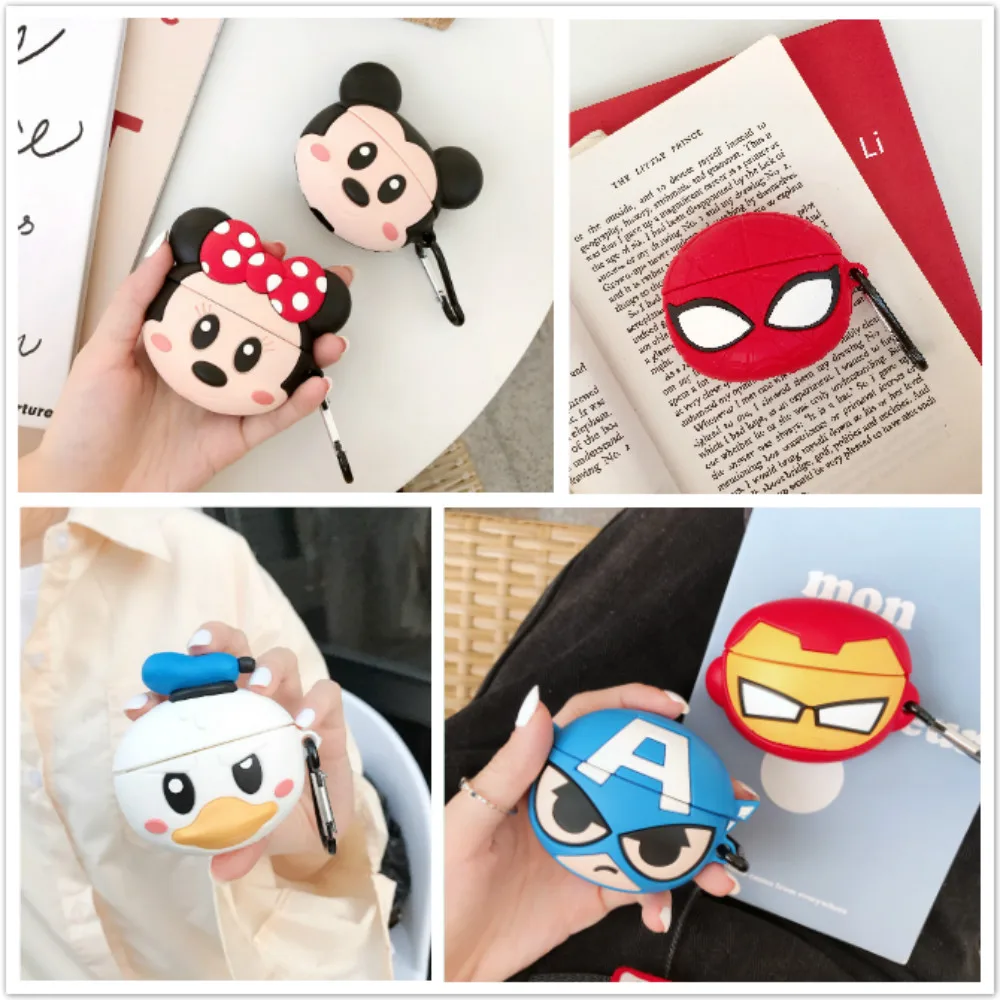 3D силиконовый чехол для Airpods Pro мультфильм Marvel Человек-паук Бэтмен беспроводные
