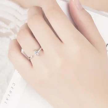 

Chic Silver Jewelry Angel Teardrop Zircon Pendant Ring Lady 925 Sterling Silver Ring Opening Design Girl Favorite birthday gift