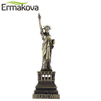 

ERMAKOVA Antique Bronze the Statue of Liberty Replica Model Metal American New York Figurine World Famous Landmark Architecture