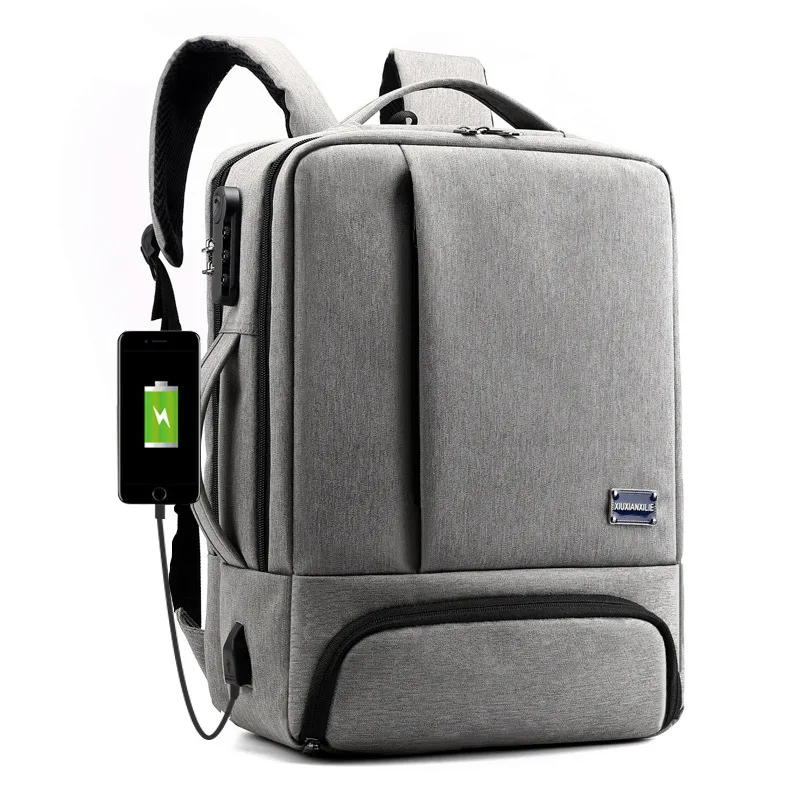 

Business Backpack Men's Casual 15.6-Inch Laptop Bag Anti-Spillage Backpack USB Charging Anti-theft Backpack
