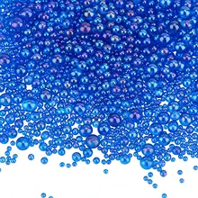 

225g 0.4~3mm Glass Bubble Beads Royal Blue Micro Caviar Beads Iridescent Water Droplets Bubble Beads Resin Inclusion fillers