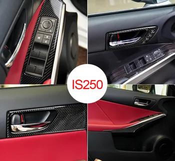 

Real carbon fiber Interior window lift panel door handle frame interior mouldings Beautifier for Lexus IS250