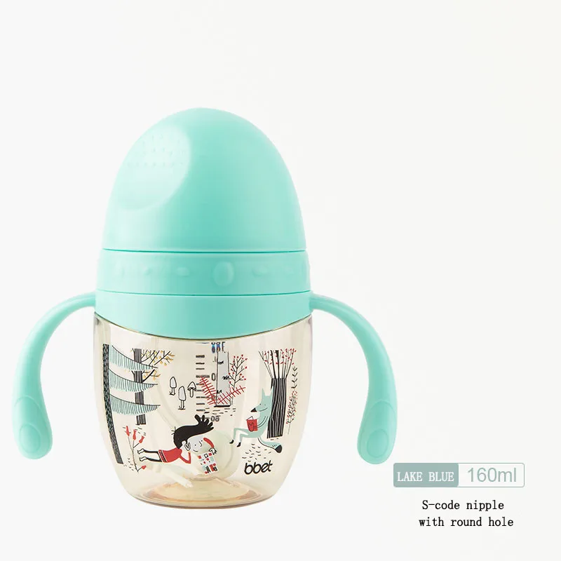 BBET бутылка для малышей 160 мл термостойкая детская бутылка - Цвет: Lack Blue 160ML