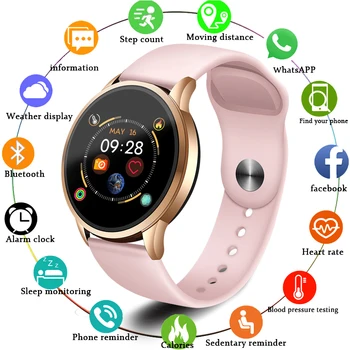 

LIGE Smart Watch Women Sport Smart IP67 Waterproof Fitness Tracker Blood Pressure Heart Rate Monitor Pedometer Active Bracelet