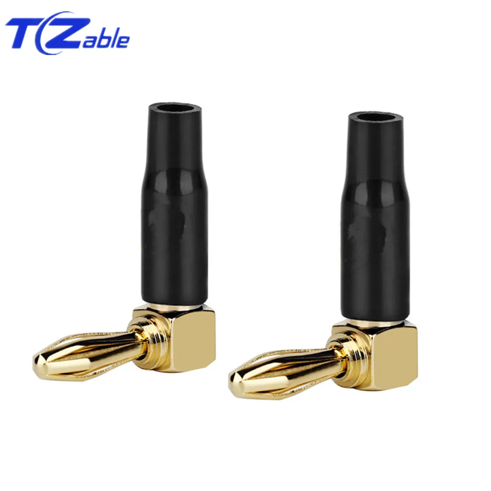 Elbow plug Black Hifi Разъем типа "банан", разъем для динамика 90 штекер 90 градусов, 6 мм, аудио разъем, припой, провода, разъемы, позолоченные клеммы для динамика, адаптер - Цвет: Elbow plug Black