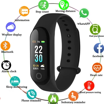 

M30 Color Screen 0.96" Smart Activity Bracelet Heart Rate Weather Forecast Call Message Reminder Sport Watch pk mi band 3 4