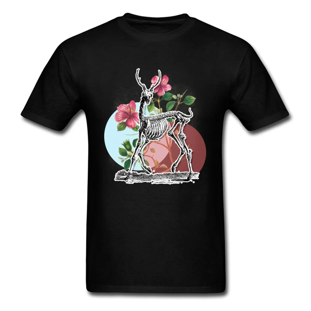 Original T-Shirts Men Floral Deer Skeleton Fossil Wildlife T Shirt American Elk Men's Fashion Garment Tshirt Summer Clothing |