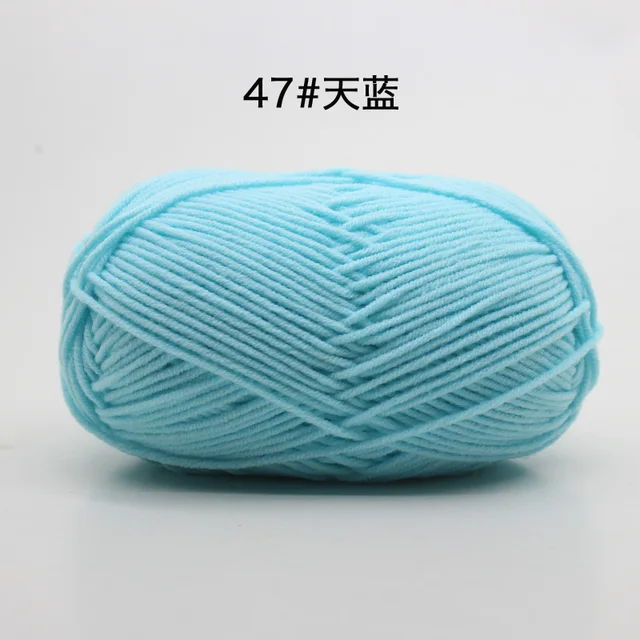 Hot Sale Multi Color Cotton Silk Knitting Yarn Soft Warm Baby Yarn for Hand Knitting thread Supplies 50g/lot No.47 Sky Blue