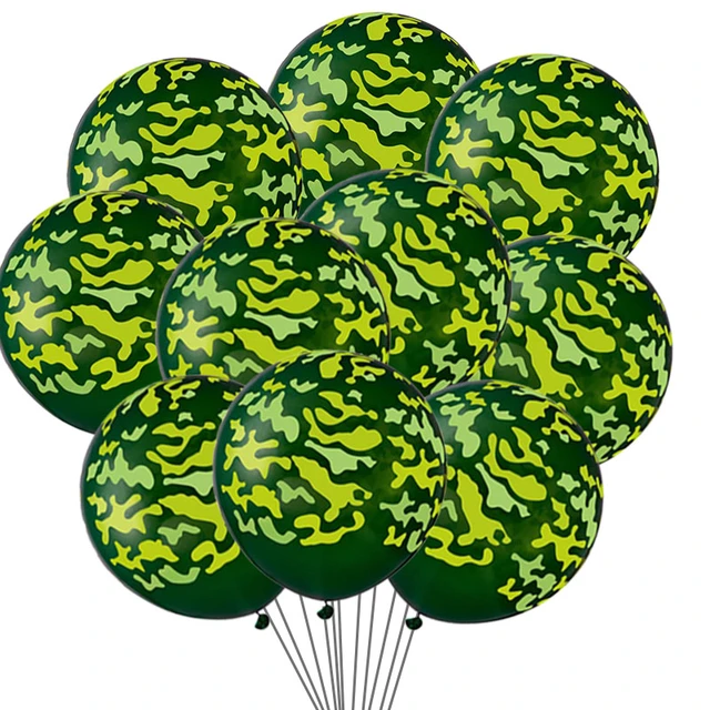 Ballon camouflage en latex vert de l'armée, décorations de fête à thème  militaire, fournitures de fête d'anniversaire pour enfants, garçon, 10  pièces - AliExpress