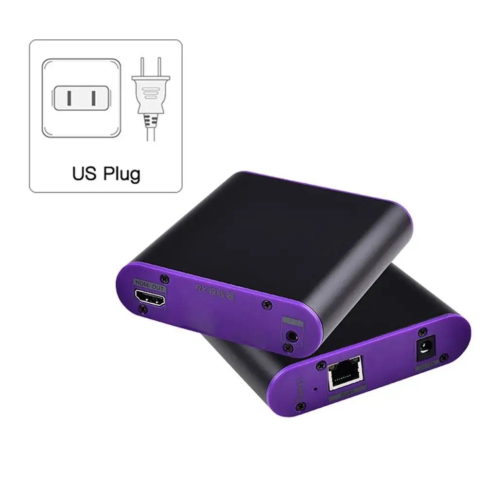 CAT872 60 Гц HDMI передатчик и приемник Удлинитель Ethernet cat5e/6 plus/7 для глубокий цвет 3D EDID Dobly DTS - Цвет: US plug