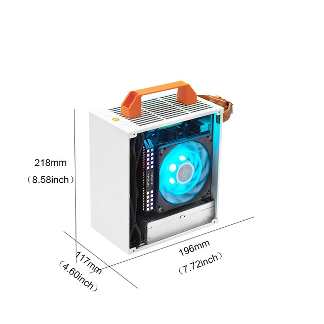 Mini boîtier PC portable 4,9 L, prise en charge de la carte mère ITX, barre