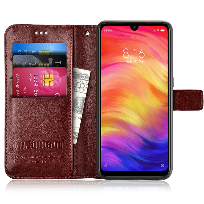 Чехол для Xiaomi Redmi Note 7 кожаные Силиконовые чехлы бумажники Pro чехол телефона