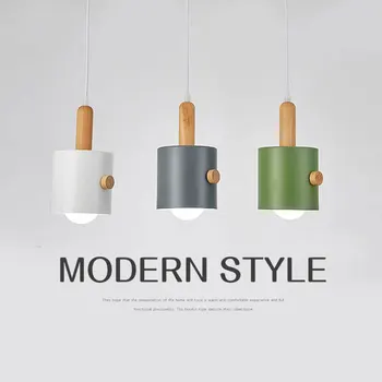 

Nordic Simplicity E27 LED wood iron customizable Pendant lamp for Pendant lamp Home improvement indoor Pendant light