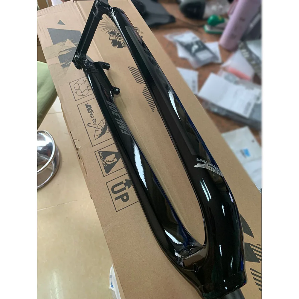 Kinesis 2" 27,5" 2" Алюминий MTB велосипед жесткая вилка прямая 1-1/8" 28,6 мм дисковый тормоз быстросъемные 100 мм горные вилки - Цвет: glossy black