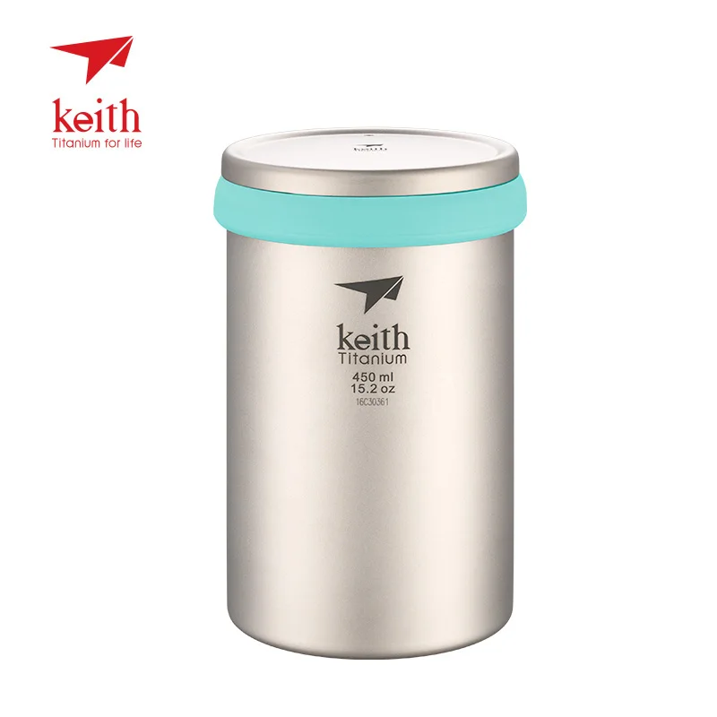 Light blue Кит, 450 мл, двойная титановая кружка с чайником, приспособление для походов на открытом воздухе, ситечко для чайника и чайника - Цвет: Light blue