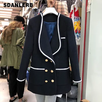

Ladies Coat New Winter Fashion Ol Temperament Workplace Jacket Women's Double Breasted Suit Jacket Bussiness Women Coat