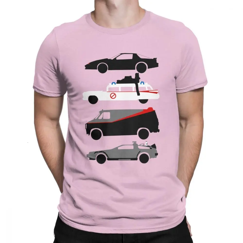 Pink One yona Knight Rider Kitt Ghostbustears, мужские футболки, повседневные футболки с коротким рукавом и круглым вырезом, хлопковые топы 6XL - Цвет: Pink