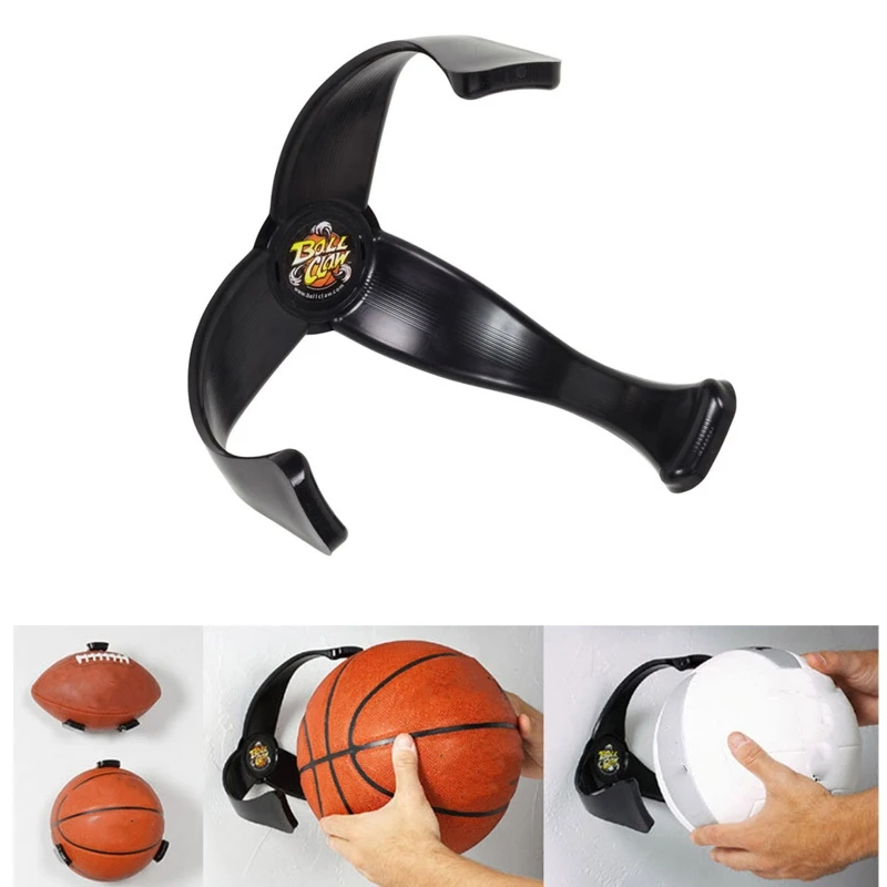 1 Packs, Black Basketball Soccer Ball Claw Wall Mounted Sports Ball Holder Display Storage Steel 