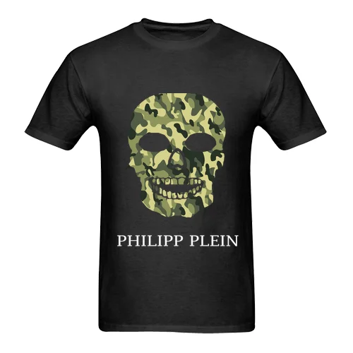 1Philip Plein "Army Skull" Футболка летняя брендовая одежда из хлопка в стиле хип-хоп Мужская футболка Топы футболка производитель футболка унисекс