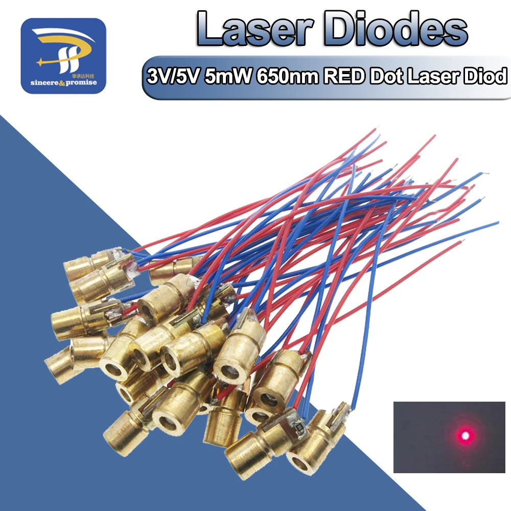 10PCS Adjustable Mini Laser Pointer Diode RED Dot Laser Diod Circuit 3V