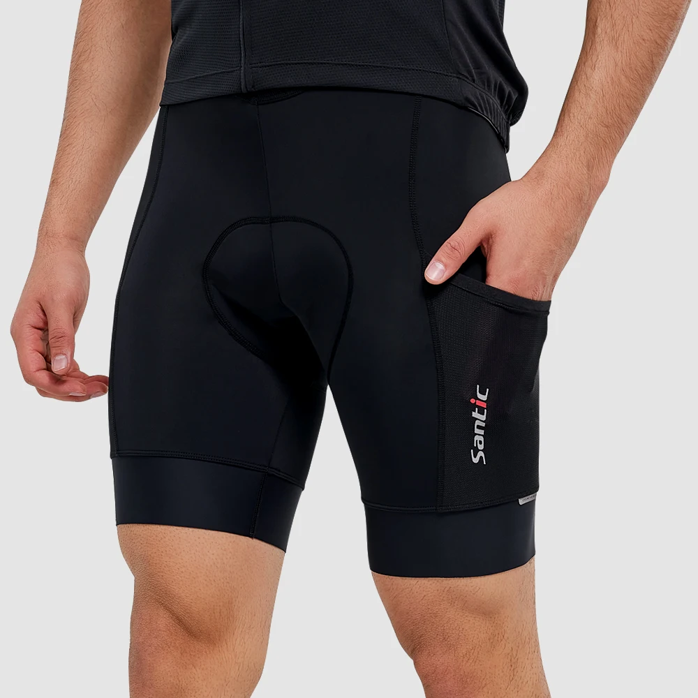 Cycling Bib Shorts Santic Cycling Bib Shorts Men 4D Padded MTB Biker Shorts Summer Breathable Mesh Mountain Bicycle Pants with Pockets Asian Size