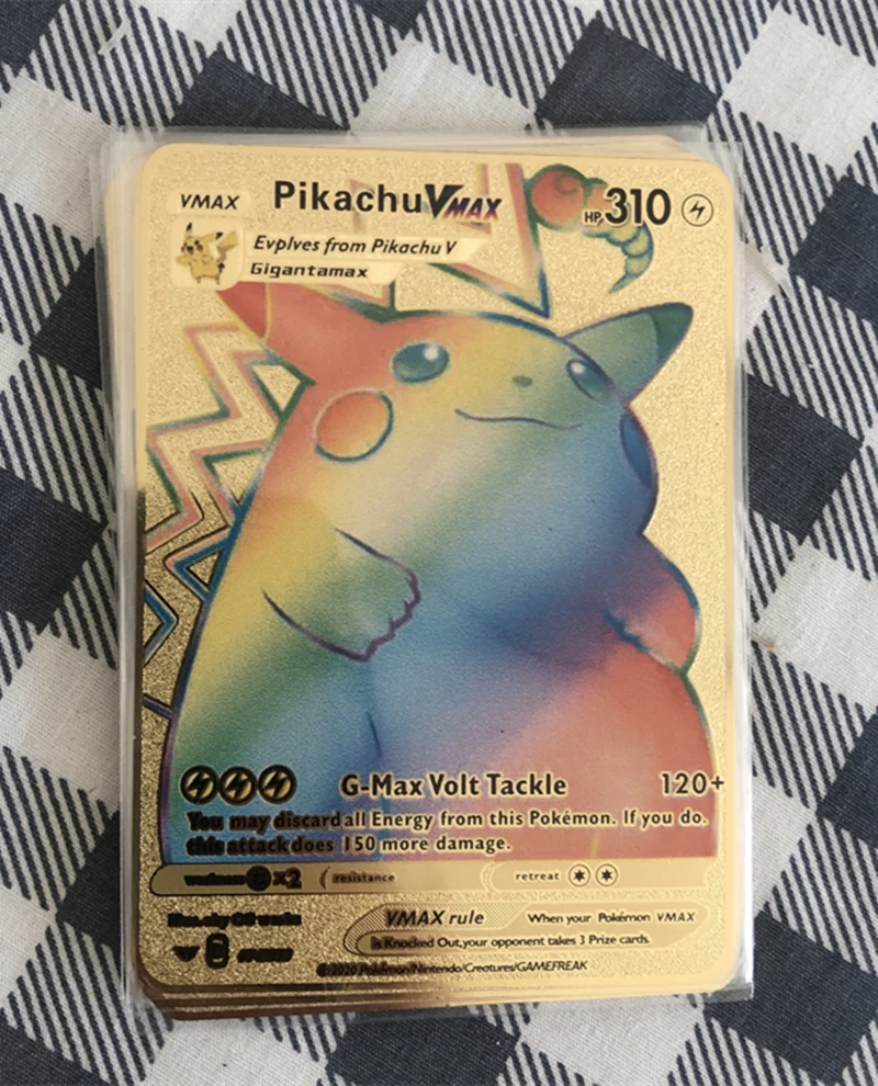 Pokemon Jogo Cartao Anime Charizard Golden Card Pokemon Cartao De Metal Ouro Pikachu Conjunto Figura Modelo Crianca Presente