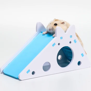 

Hamster Hideout Cute Hamster Exercise Toy Wooden Hamster House with Ladder Slide for Guinea Pig Hamster Accessories Hamster Cage