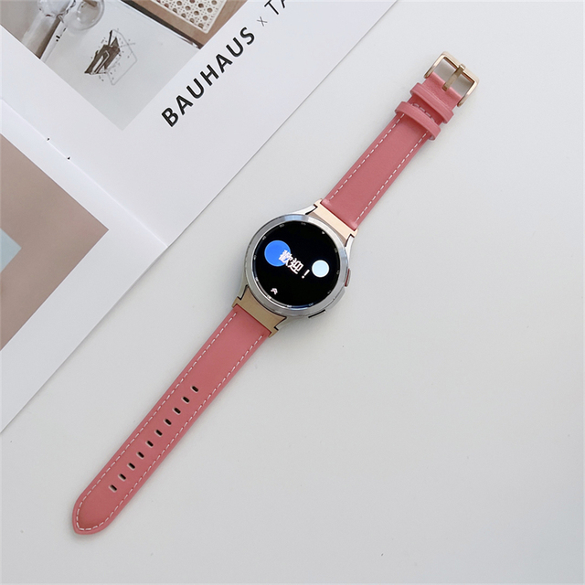 High Quality Leather Slim Watchband For Samsung Galaxy Watch 4 Classic 44MM 40MM 42MM 46MM Vintage Soft Bracelet Band