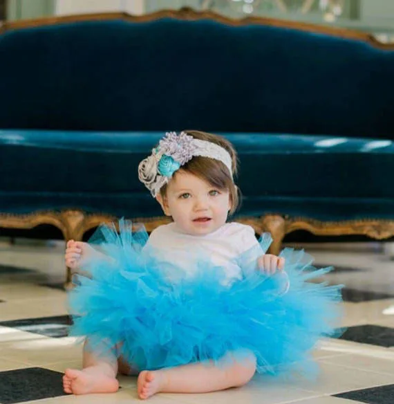 

Cute Baby Girls Aqua Tutu Skirts Infant Handmade Tulle Pettiskirts Underskirts Newborn Birthday Party Photography Costume Skirts