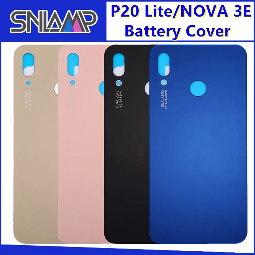 Для huawei P20 Lite задняя крышка для батареи + объектив камеры Nova 3e Крышка дверь Чехол