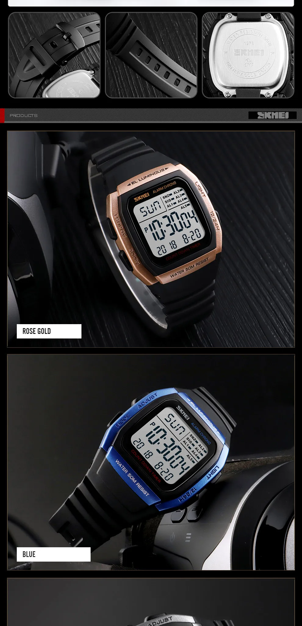 SKMEI брендовые роскошные часы мужские модные цифровые электронные часы спортивные водонепроницаемые военные Chrono наручные часы Relogio Masculino