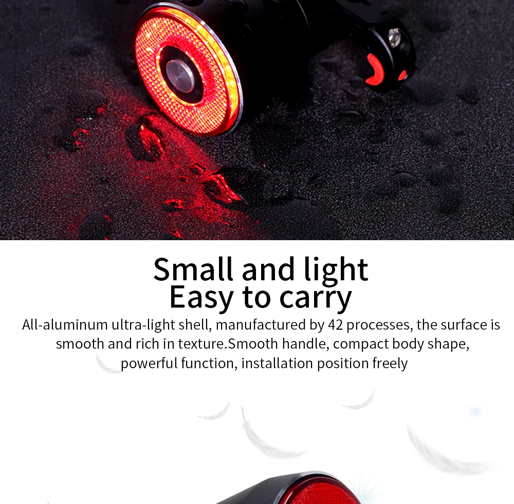 Bicycle Taillights Intelligent Brake Sensor Taillights MTB/ Road Bike Rear Bicycle Rear Light USB Brake Tail Light 6-20 Hours