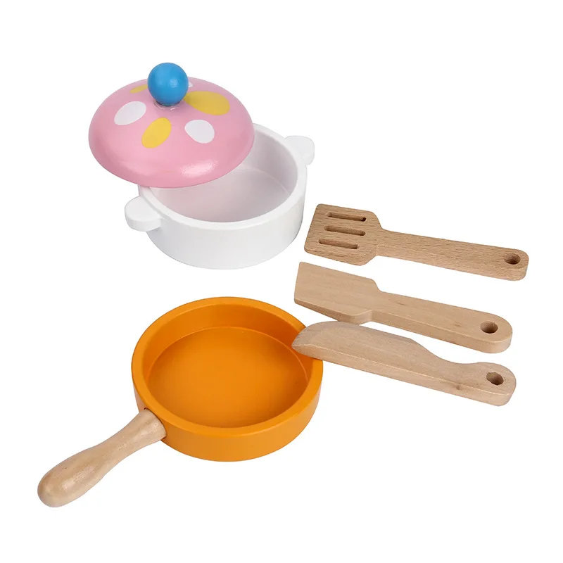  [Youlebi] Model Kitchen Set Mushroom Small Stove Wooden Children Gas Stove Model Kitchen Toy - 4000267360758