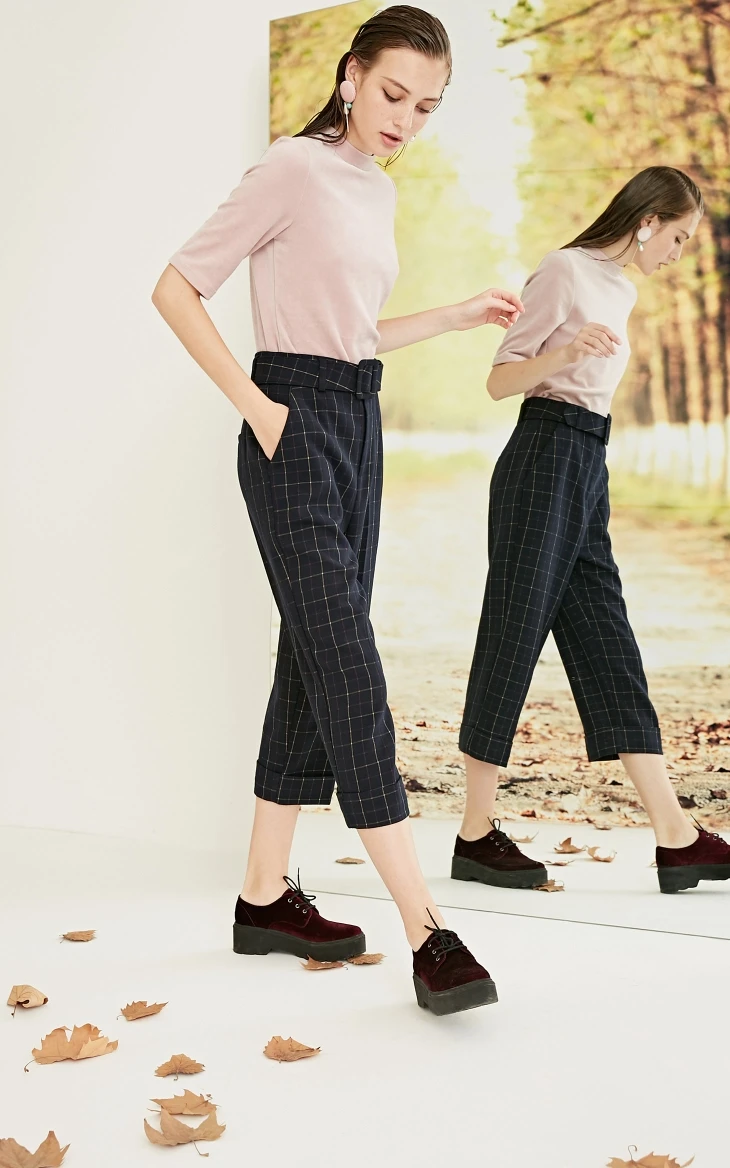 Vero Moda Женские OL стиль плед 3D пошив брюки | 319119501