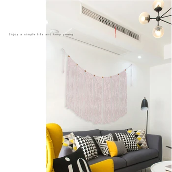

Handmade Woven Macrame Wall Hanging Bohemian Tapestry Wedding Wall Decoration Backdrop Wall Home Living Room Home Decor H
