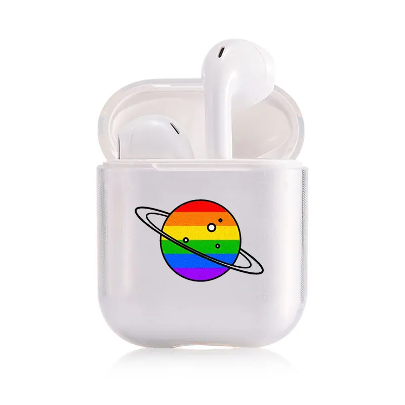 Милый чехол для Apple airpods чехол мультфильм Радуга Bluetooth наушники чехол для Airpods 1 2 Зарядка сумки наушники мягкий чехол - Цвет: I201383