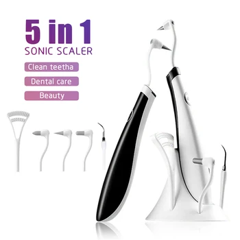 

Electric Sound Wave Dental Scaler 5 In 1LED Light Vibration Toothbrush Tooth Stain Plaque Calculus Remover Teeth Whitening Clean