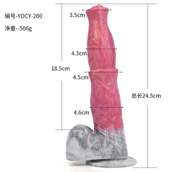 FAAK New Gory Raw Meat Color Horse Dildo Monster Knotted Animal Dog Penis Sucker Sex Toys For Women Men Anal Vagina Masturbator 3