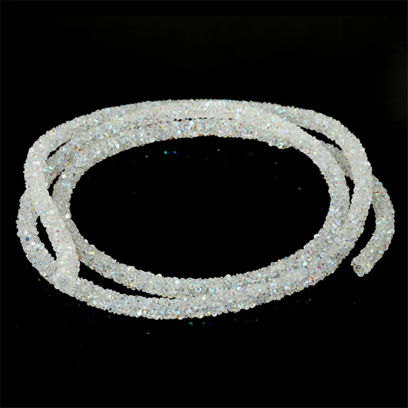 1M/lot Colorful Soft Tube Jewelry Cord Rope String Resin Rhinestone for DIY Crafts Fashion Show Bags Garment Party Decoration