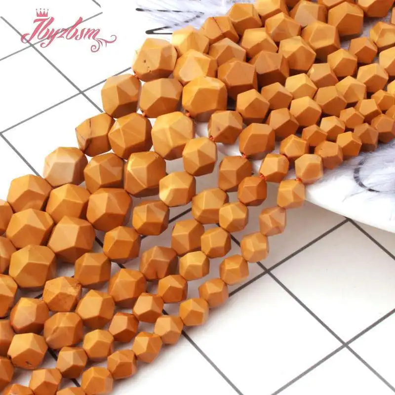 

Faceted Multicolor Yellow Mookaite Jasper Natural Stone Beads for DIY Accessories Charm Bracelet Necklace Jewelry Making 15"