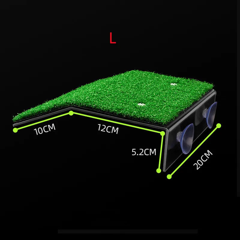Turtle Basking Drying Platform Turtle Climbing Ladder Reptile Tortoise Simulated Lawn Landscaping for Reptile Fish Tank Aquarium