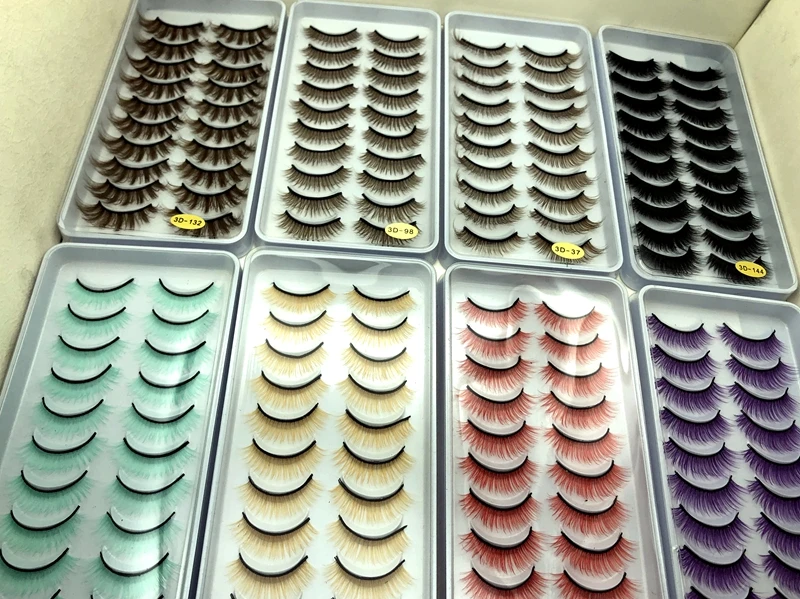 Новинка 10 пар натуральные длинные накладные ресницы для глаз толстые коричневые