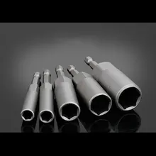 

1/4 Inch 6-19mm Length 80mm Hex Shank Power Nut Driver Magnetic Drill Bit Socket Wrench Set Adapt Tools